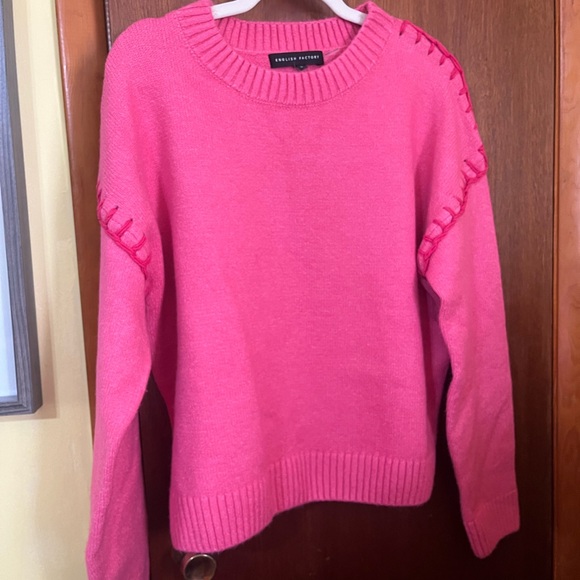 English Factory Bright Pink Crew Neck Sweater - Picture 1 of 2